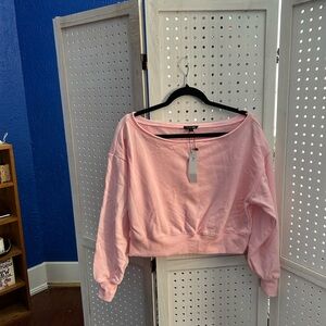 Papermoon Light Pink Women's Cropped Sweatshirt